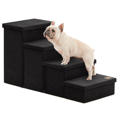 Foldable 3-Step Pet Ramp with Storage & Adjustable Height