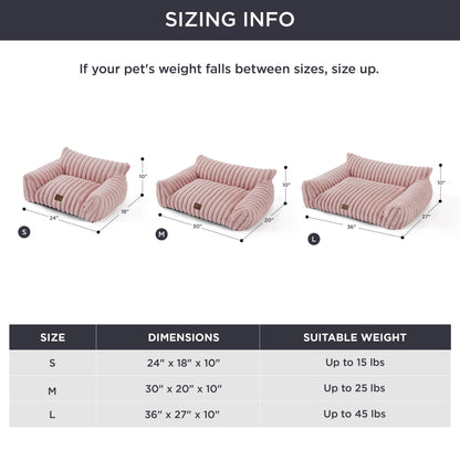 Bedsure Cute Pet Couch - Fluffy Cat Sofa with Premium Soft Corduroy Fleece, Fuzzy Pet Couch Bed with Removable Washable Cover, Supportive Cat Chair