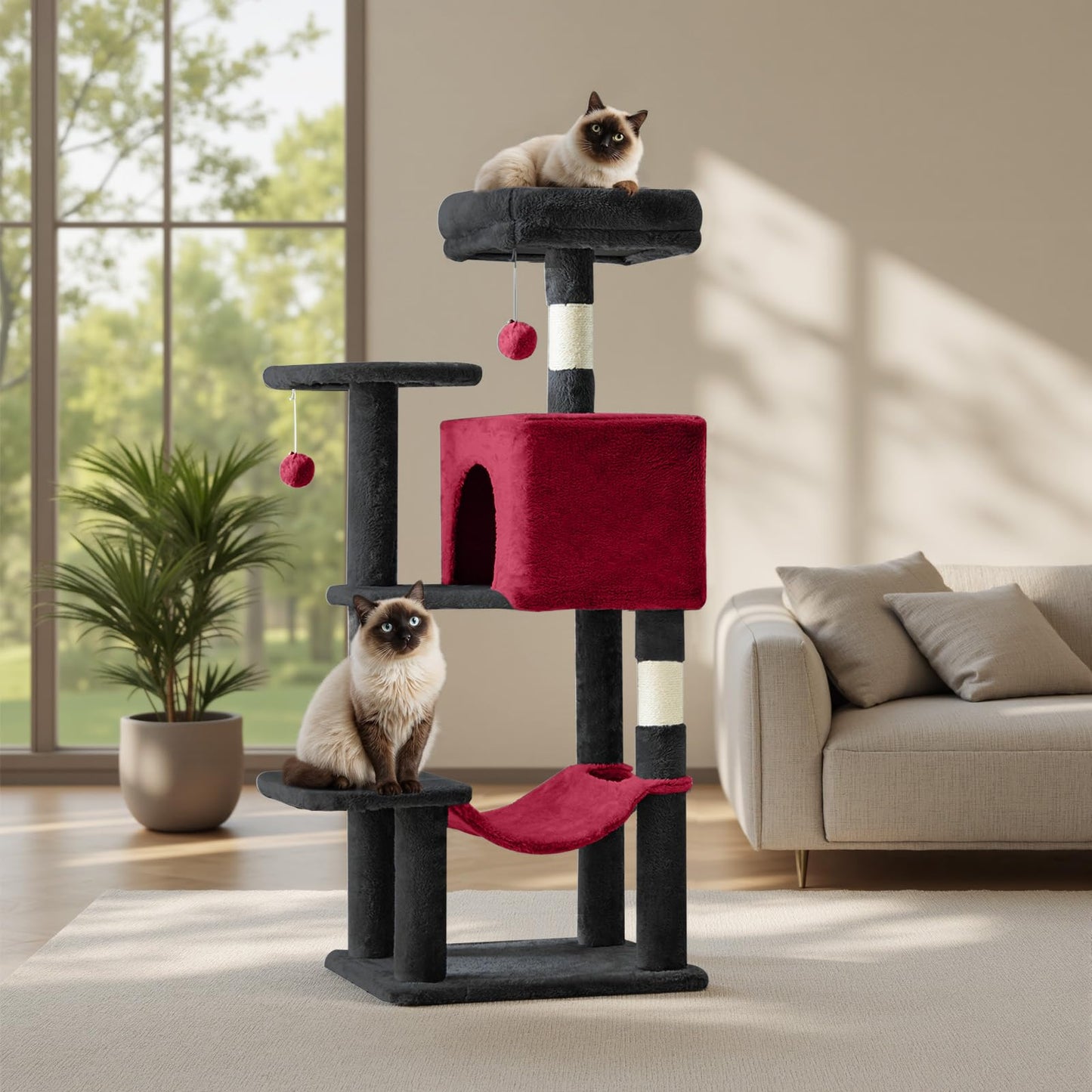 Sweetcrispy Cat Tree Tower – Multi-Level with Sisal Scratching Post