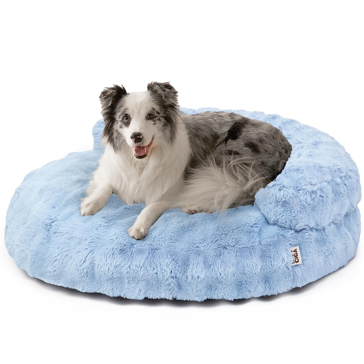 Fluffy Faux Fur Pet Sofa Bed with Waterproof Washable Cover