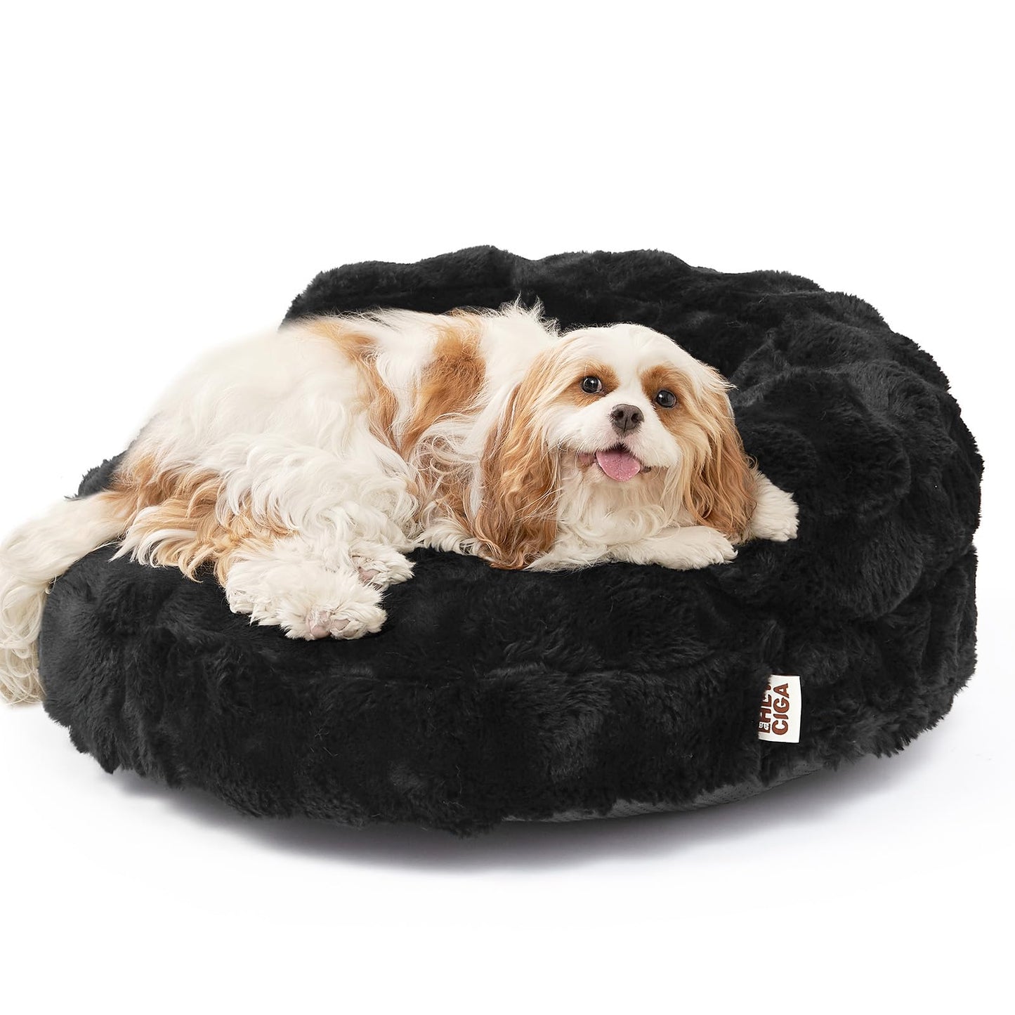 Fluffy Faux Fur Pet Sofa Bed with Waterproof Washable Cover