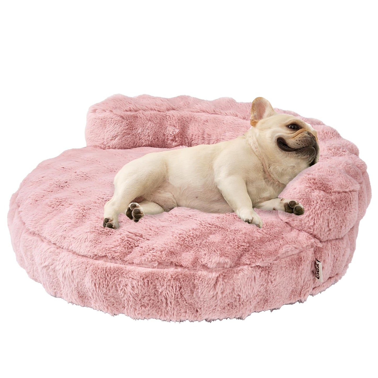 Fluffy Faux Fur Pet Sofa Bed with Waterproof Washable Cover