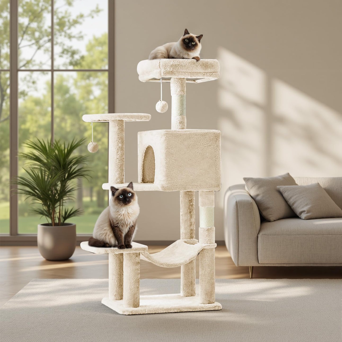 Sweetcrispy Cat Tree Tower – Multi-Level with Sisal Scratching Post