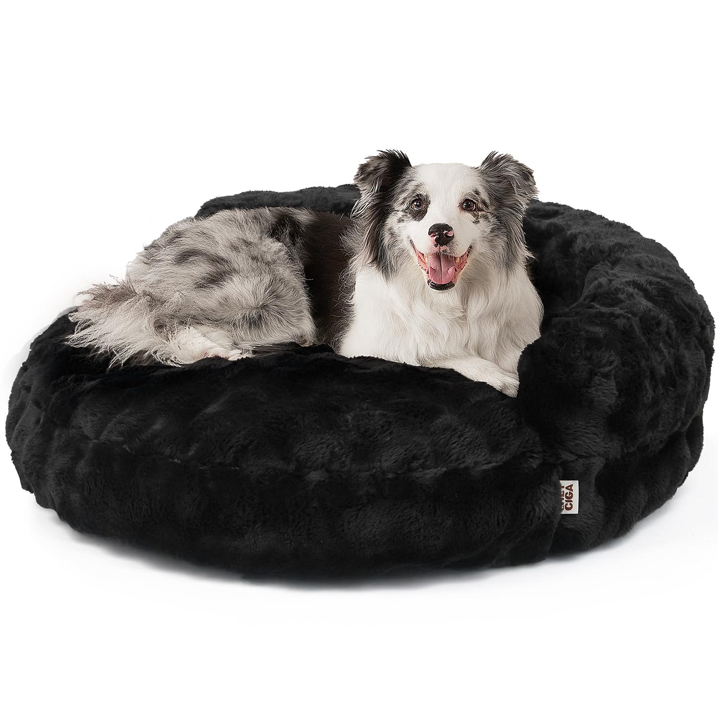 Fluffy Faux Fur Pet Sofa Bed with Waterproof Washable Cover