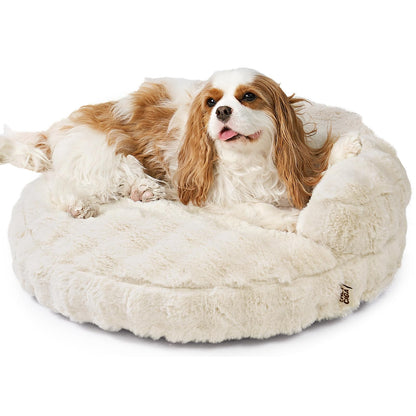 Fluffy Faux Fur Pet Sofa Bed with Waterproof Washable Cover