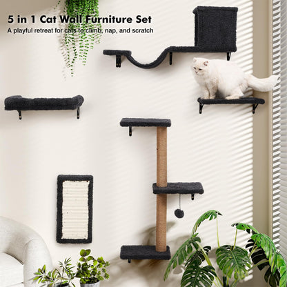 ZLAFM 5-in-1 Cat Wall Shelves