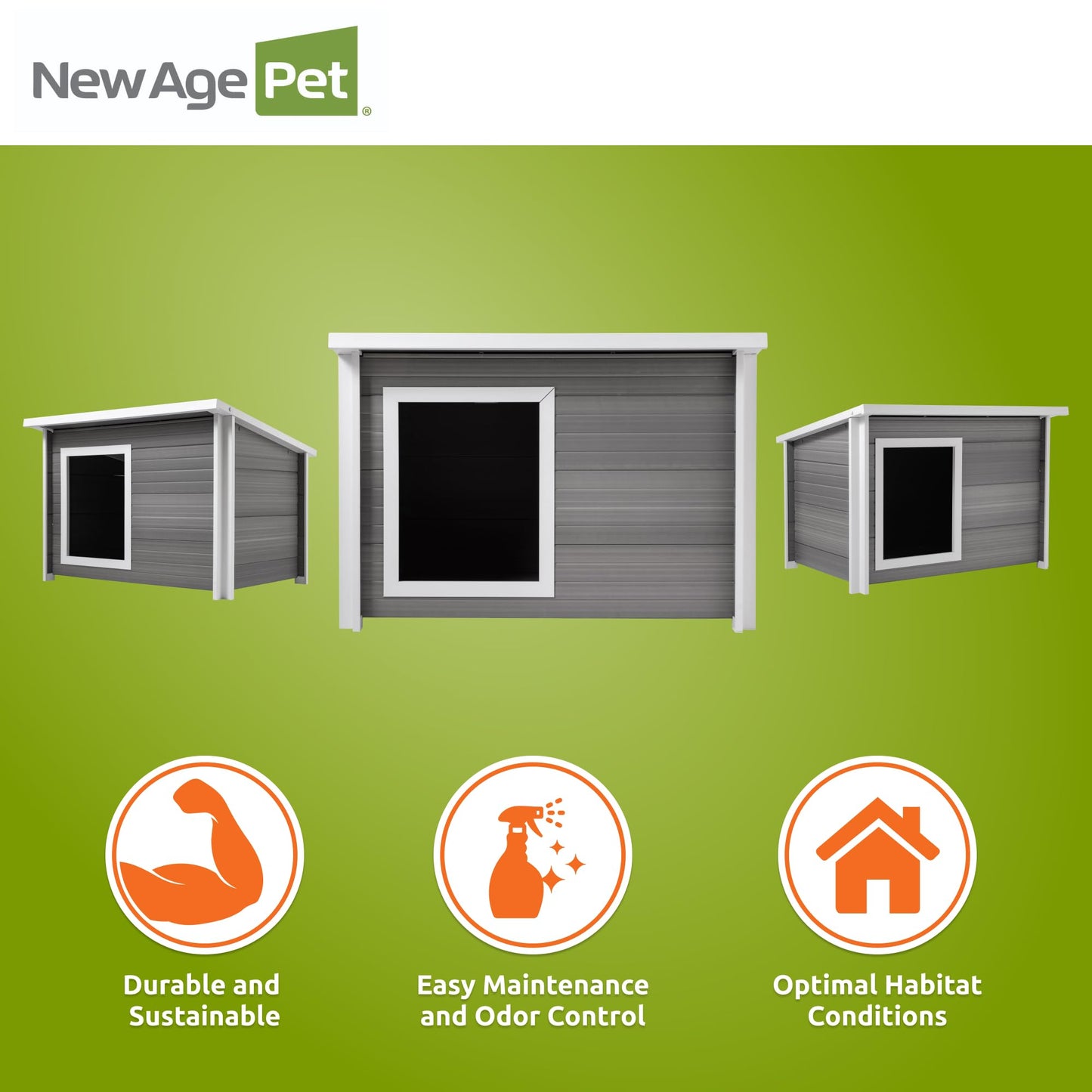 ECOFLEX Rustic Lodge Dog House with Weatherproof Outdoor Design