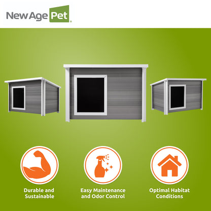 ECOFLEX Rustic Lodge Dog House with Weatherproof Outdoor Design