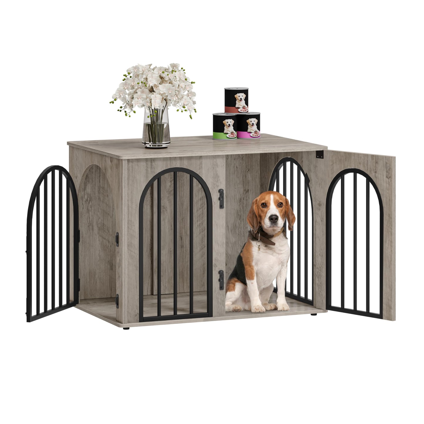 Wooden Dog Crate Furniture Kennel End Table for Dogs