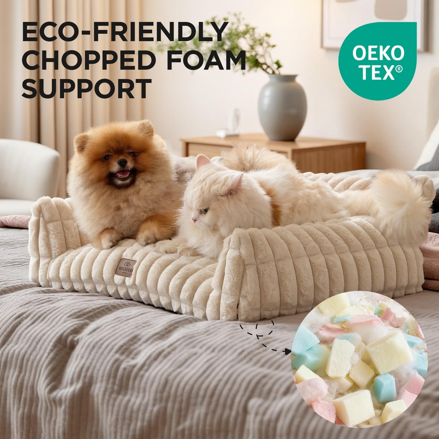 ComfyFleece Dog Sofa Bed with Washable Cover for Medium Dogs