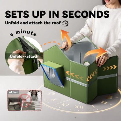 Heated Outdoor Cat Shelter with Roof Window & Weatherproof Design