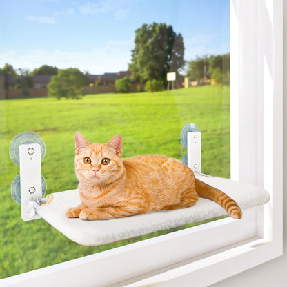 Cordless Cat Window Perch Hammock with Suction Cups & Metal Frame