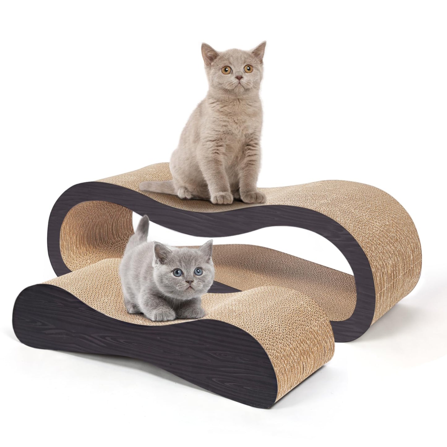 2-in-1 Cardboard Cat Scratcher Lounge Bed & Scratching Pad