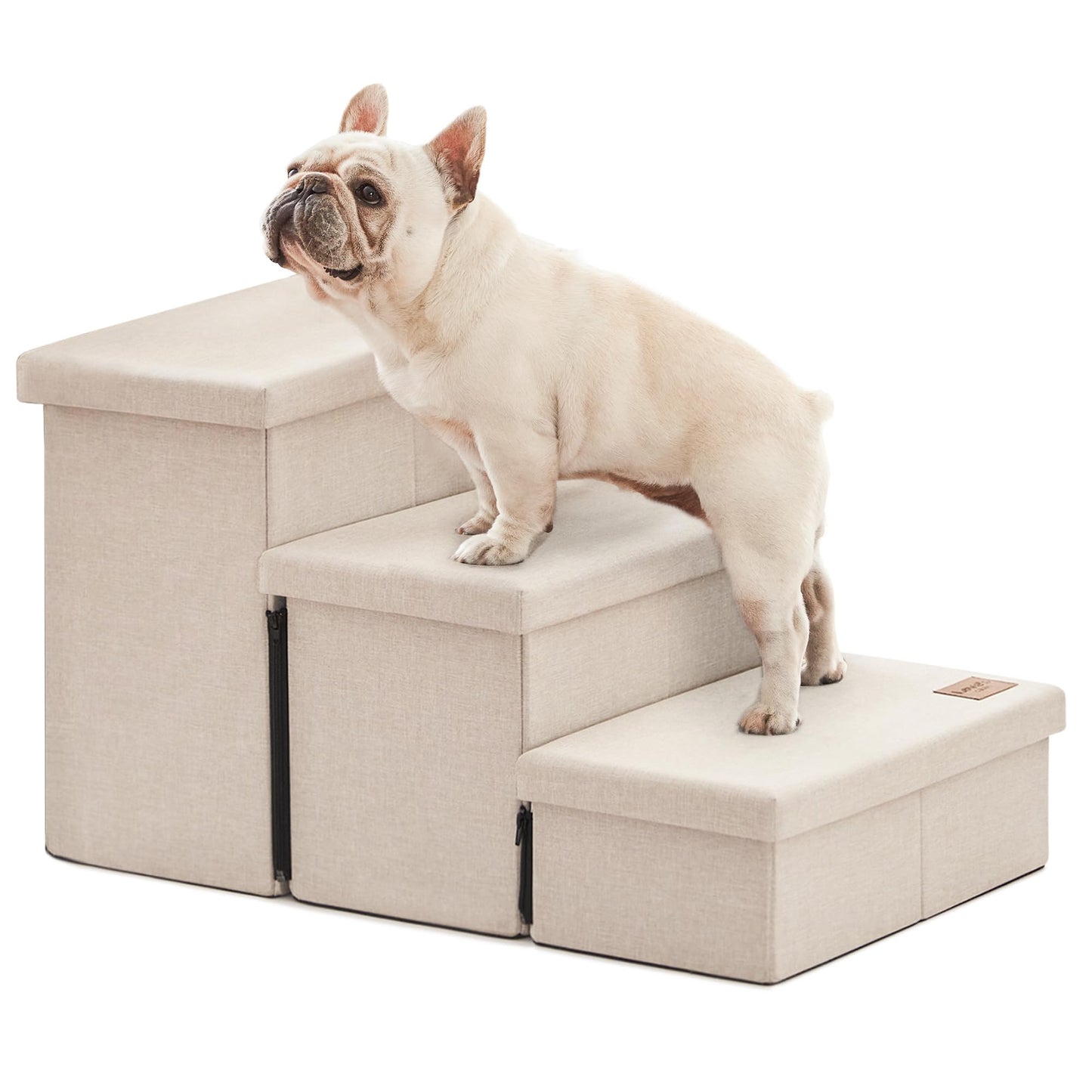 Foldable 3-Step Pet Ramp with Storage & Adjustable Height