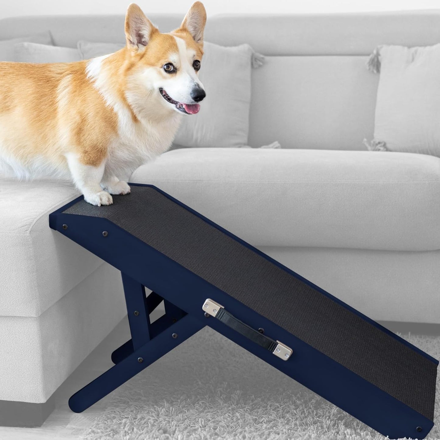 Dog Ramp Foldable Dog Stairs for Bed Couch Car Birchwood Steps Small Dogs