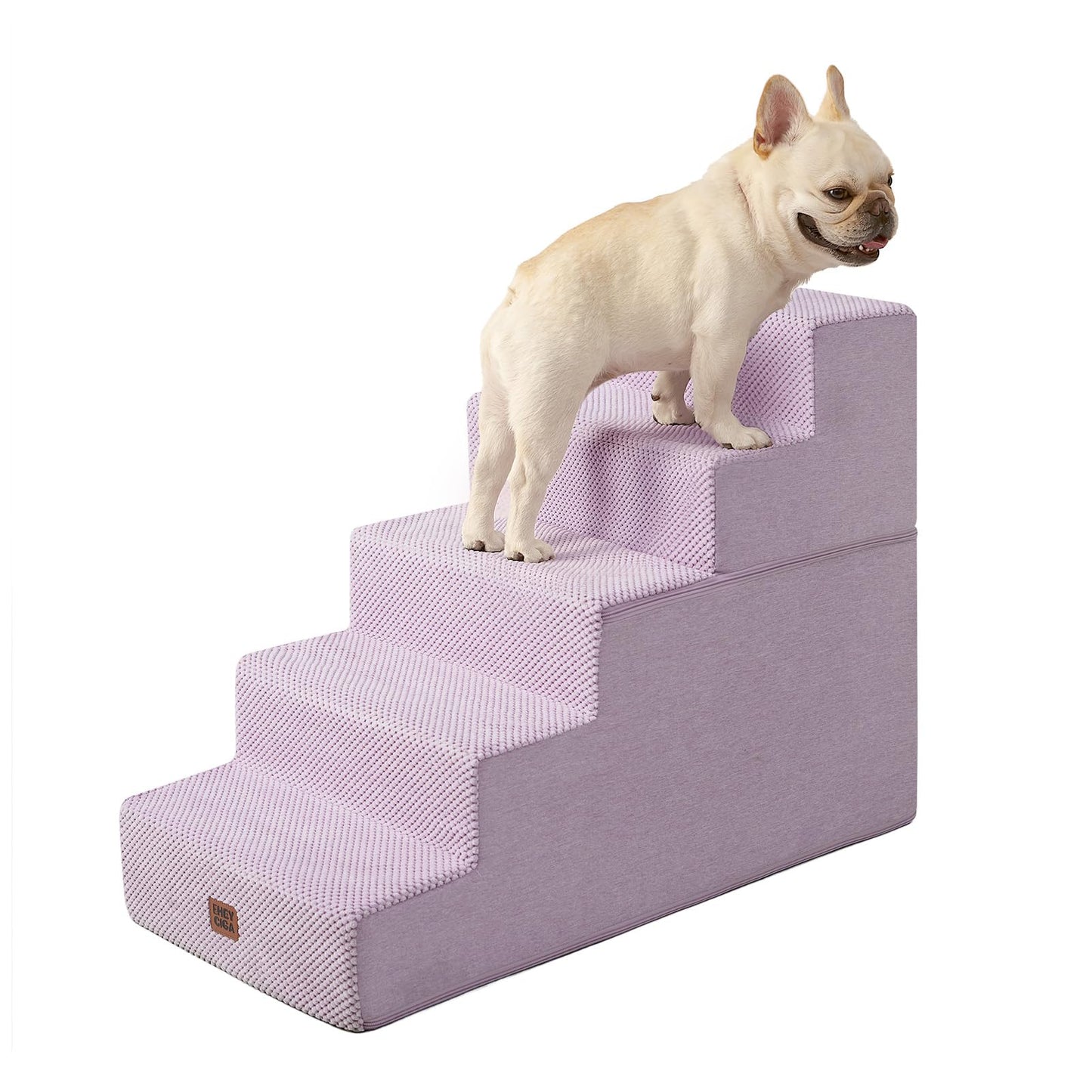 Extra Wide Dog Stairs Ramp for Bed & Couch, 3–5 Steps