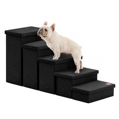 Foldable 3-Step Pet Ramp with Storage & Adjustable Height