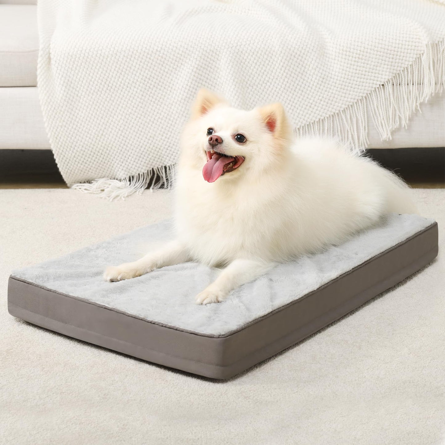 Orthopedic Dog Crate Bed with Egg Crate Foam & Washable Cover