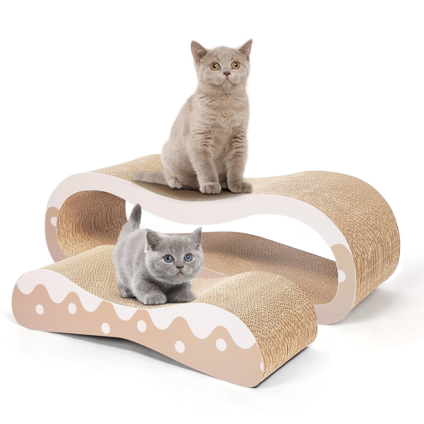 2-in-1 Cardboard Cat Scratcher Lounge Bed & Scratching Pad
