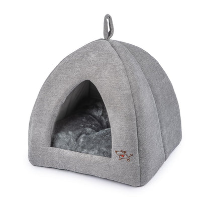 Domed Cat Cave Bed with Removable Cushion for Indoor Cats