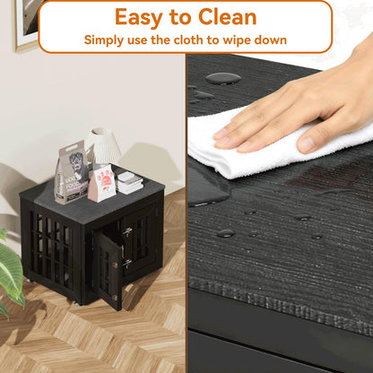 48" Heavy Duty Dog Crate Furniture with Waterproof Top & Wooden Frame