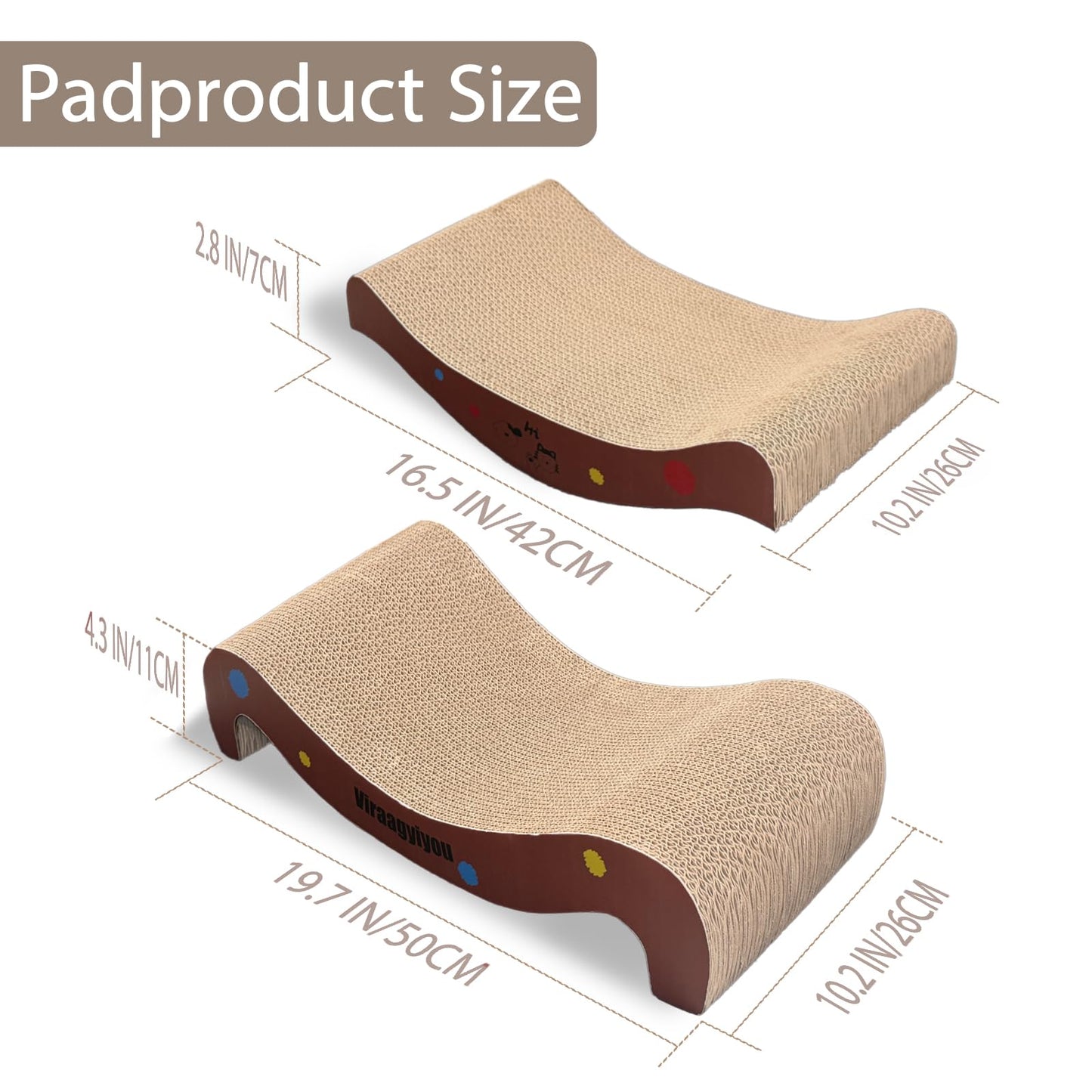 2-in-1 Cat Scratcher Lounge with Corrugated Cardboard Boards