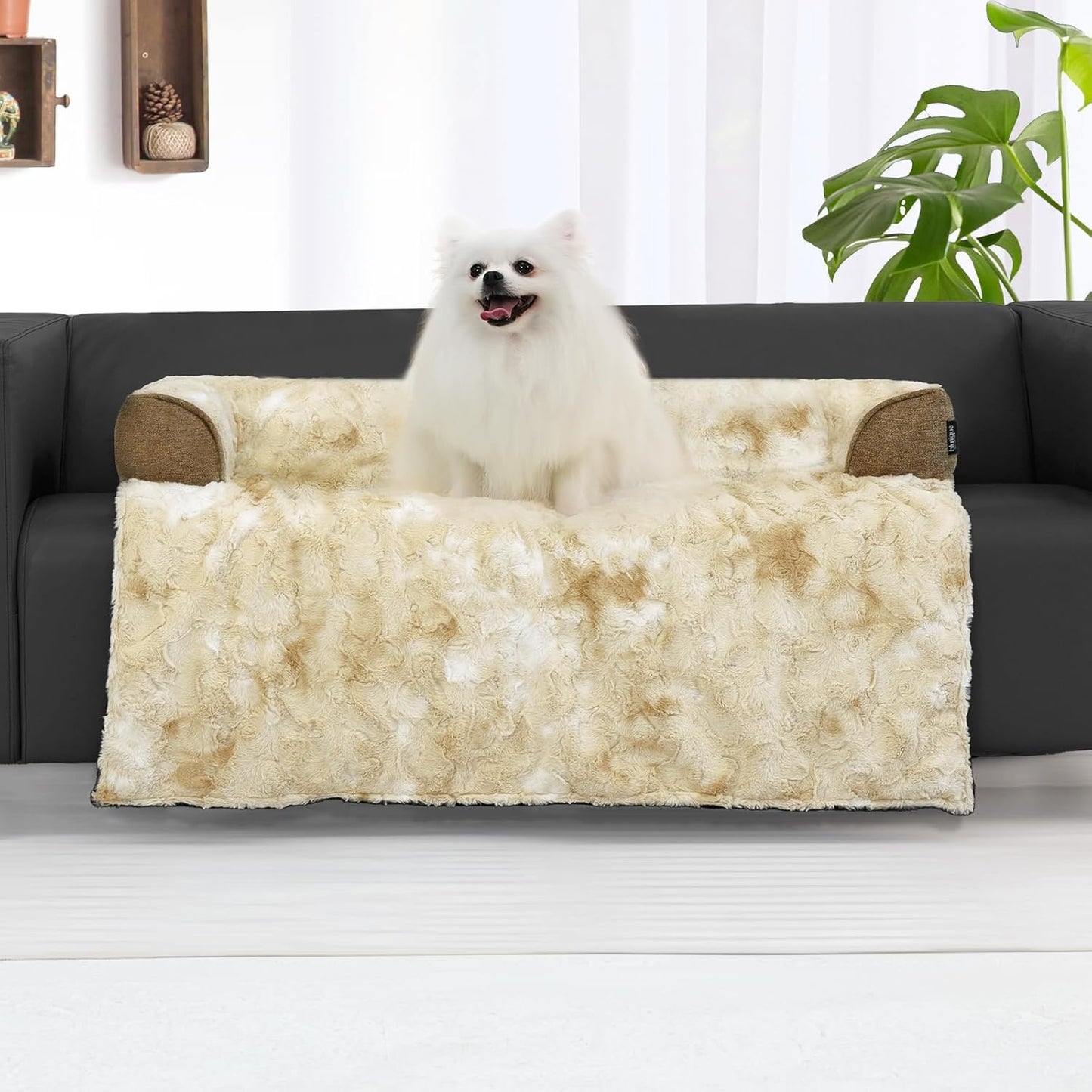 Calming Memory Foam Dog Couch Bed with Washable Waterproof Cover