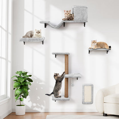 ZLAFM 5-in-1 Cat Wall Shelves