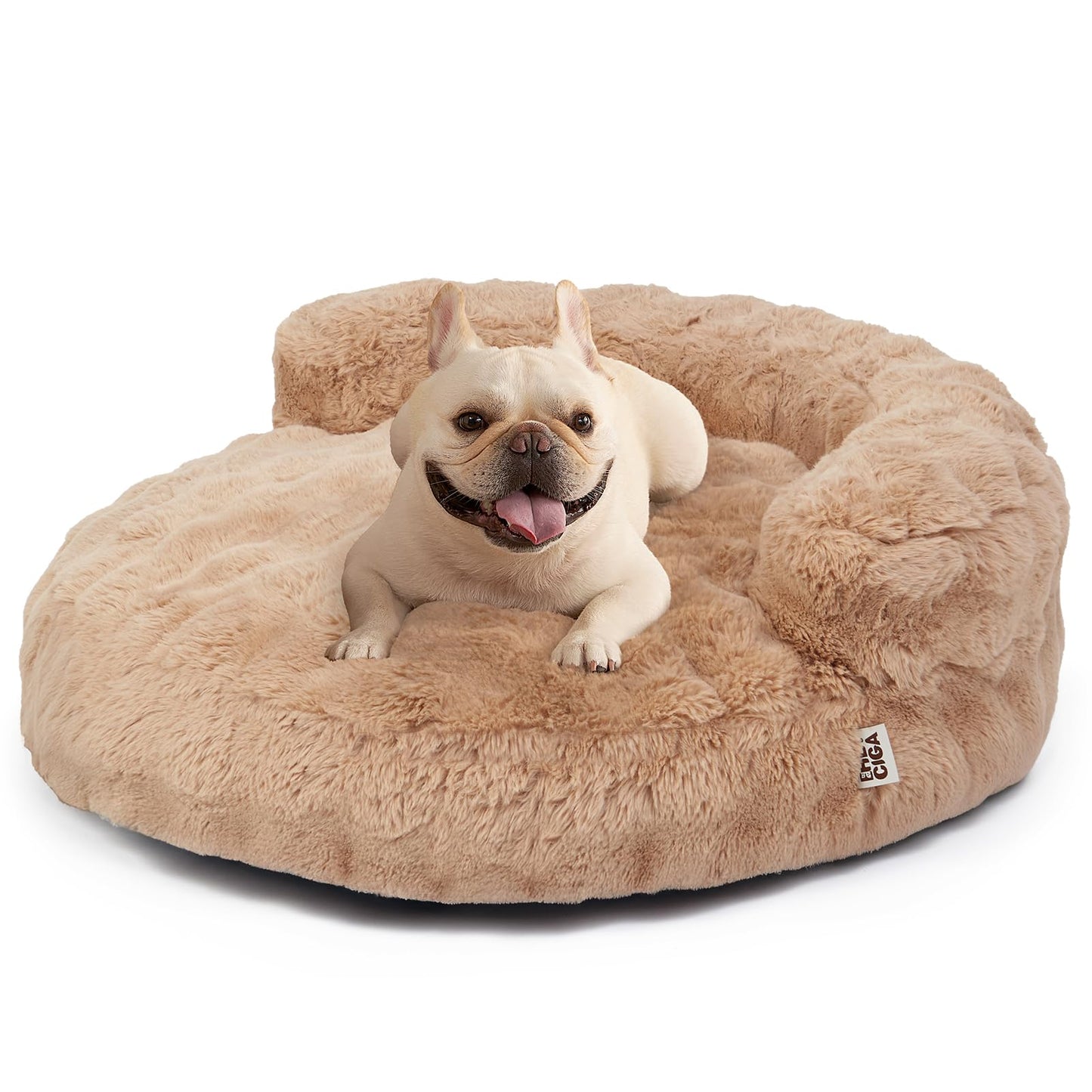 Fluffy Faux Fur Pet Sofa Bed with Waterproof Washable Cover
