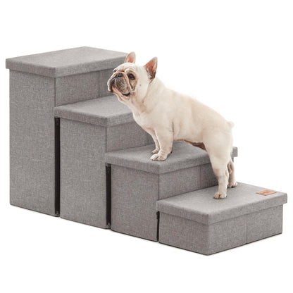 Foldable 3-Step Pet Ramp with Storage & Adjustable Height