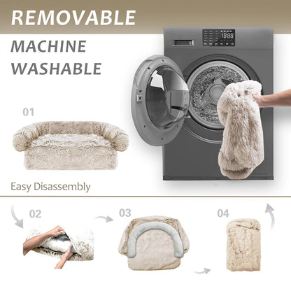 Calming Plush Dog & Cat Bed Mat with Waterproof Washable Cover