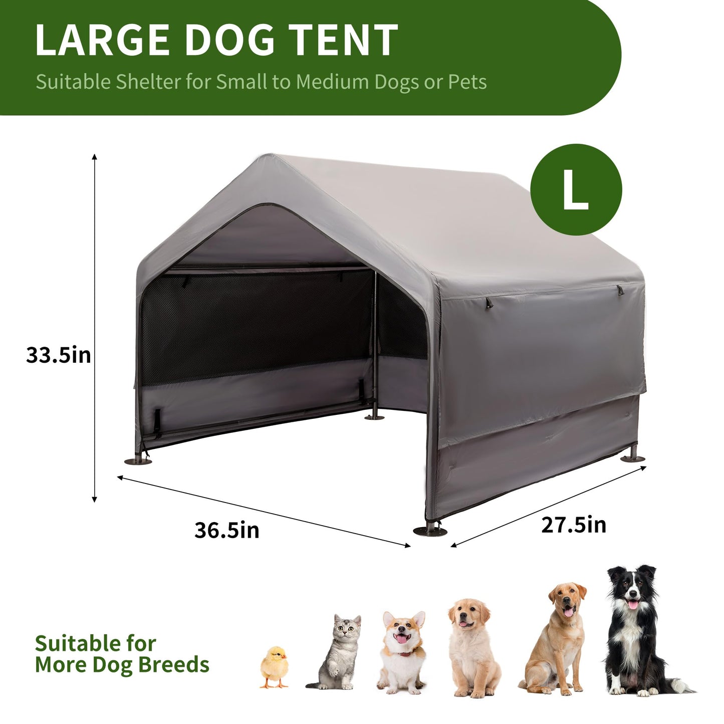 Summertrail Extra Large Dog House Outside, Dog Tent Outdoor, Big Dog Shade Shelter