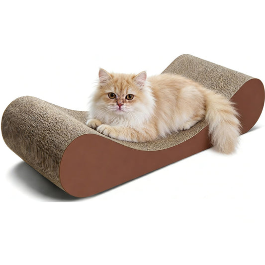 2-in-1 Cardboard Cat Scratcher Lounge Bed & Scratching Pad