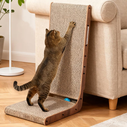 2-in-1 Cardboard Cat Scratcher Lounge Bed & Scratching Pad