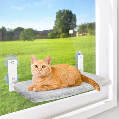 Cordless Cat Window Perch Hammock with Suction Cups & Metal Frame