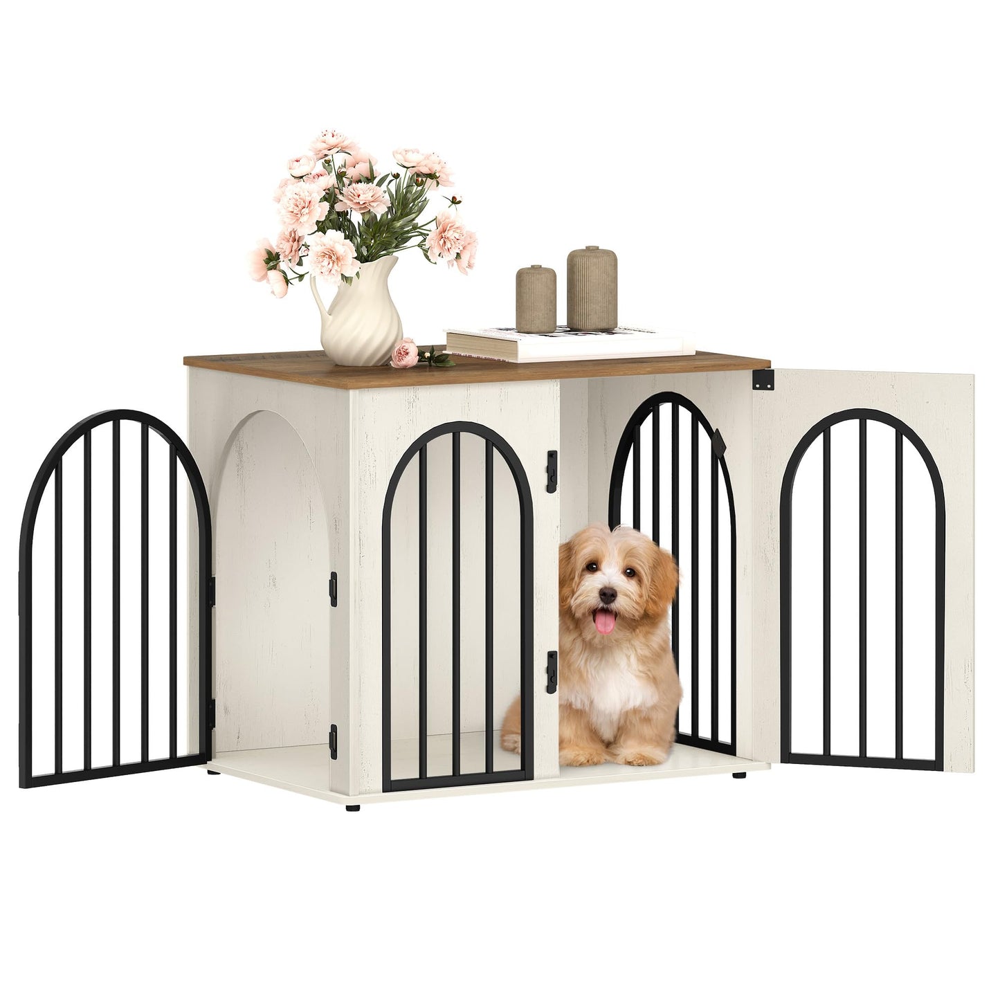 Wooden Dog Crate Furniture Kennel End Table for Dogs