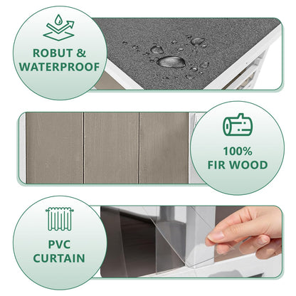 2-Story Outdoor Cat House with Balcony, Platforms & Openable Roof