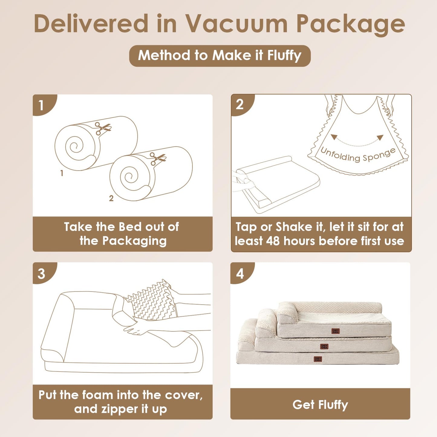 Memory Foam Orthopedic Dog Bed with Waterproof Washable Cover