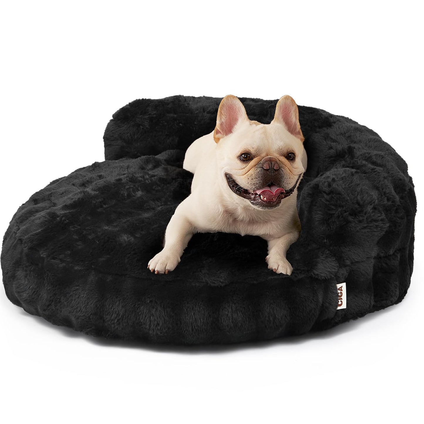 Fluffy Faux Fur Pet Sofa Bed with Waterproof Washable Cover