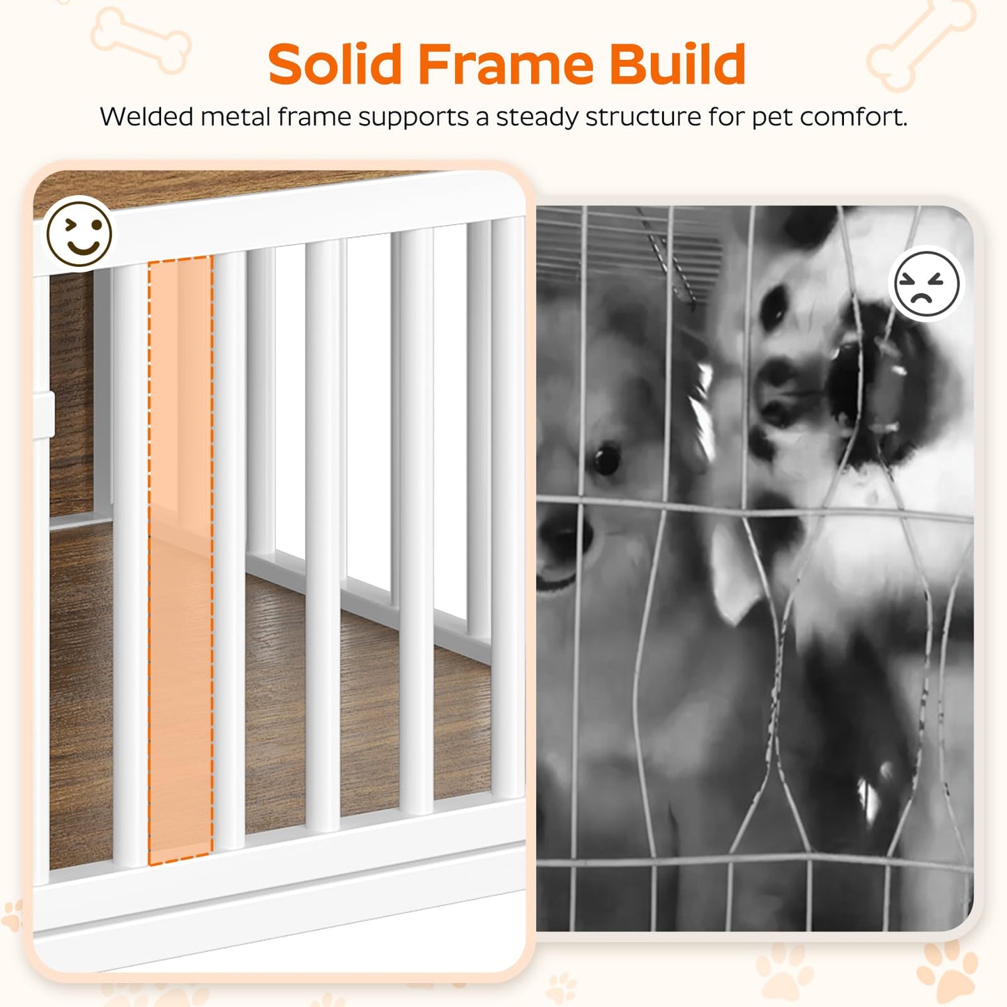 Two-Tier Wooden Dog Crate Furniture End Table for Small Dogs