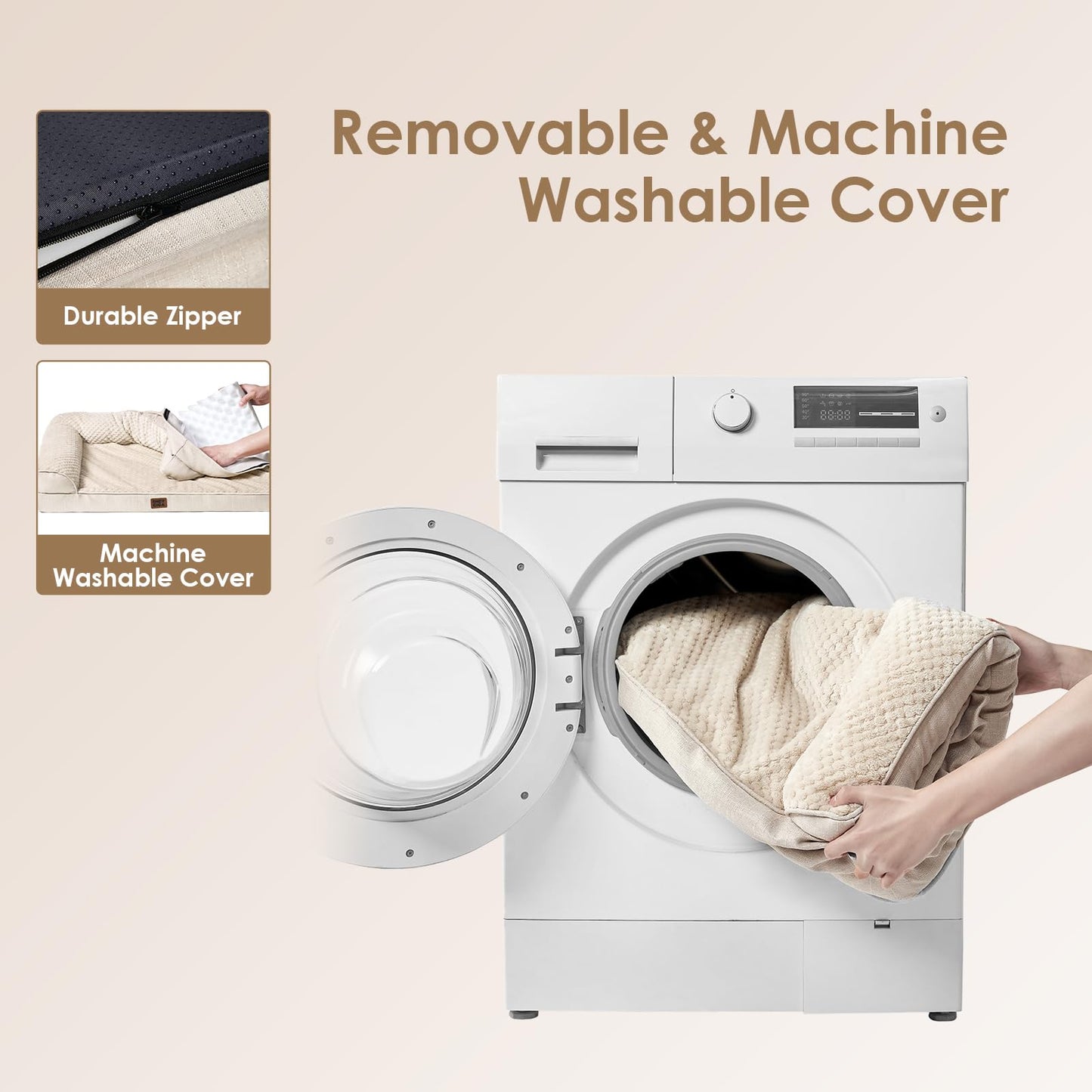 Memory Foam Orthopedic Dog Bed with Waterproof Washable Cover