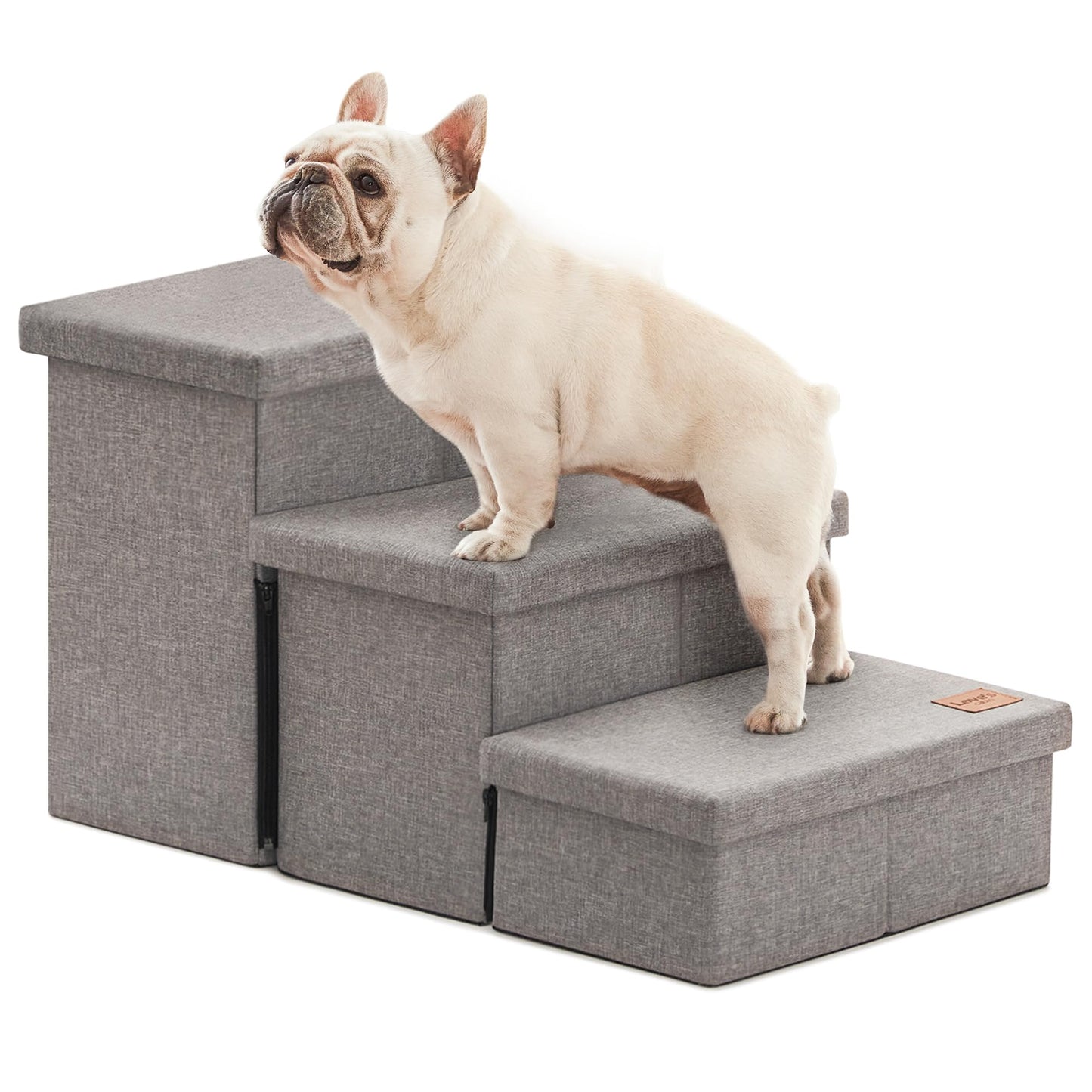 Foldable 3-Step Pet Ramp with Storage & Adjustable Height