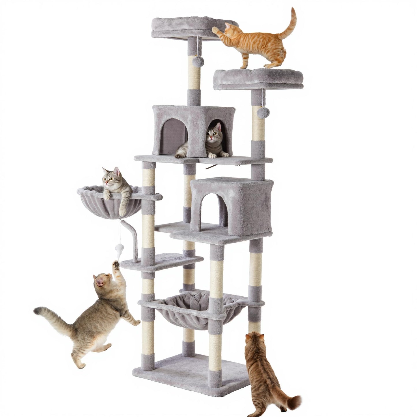 Sweetcrispy Cat Tree Tower – Multi-Level with Sisal Scratching Post