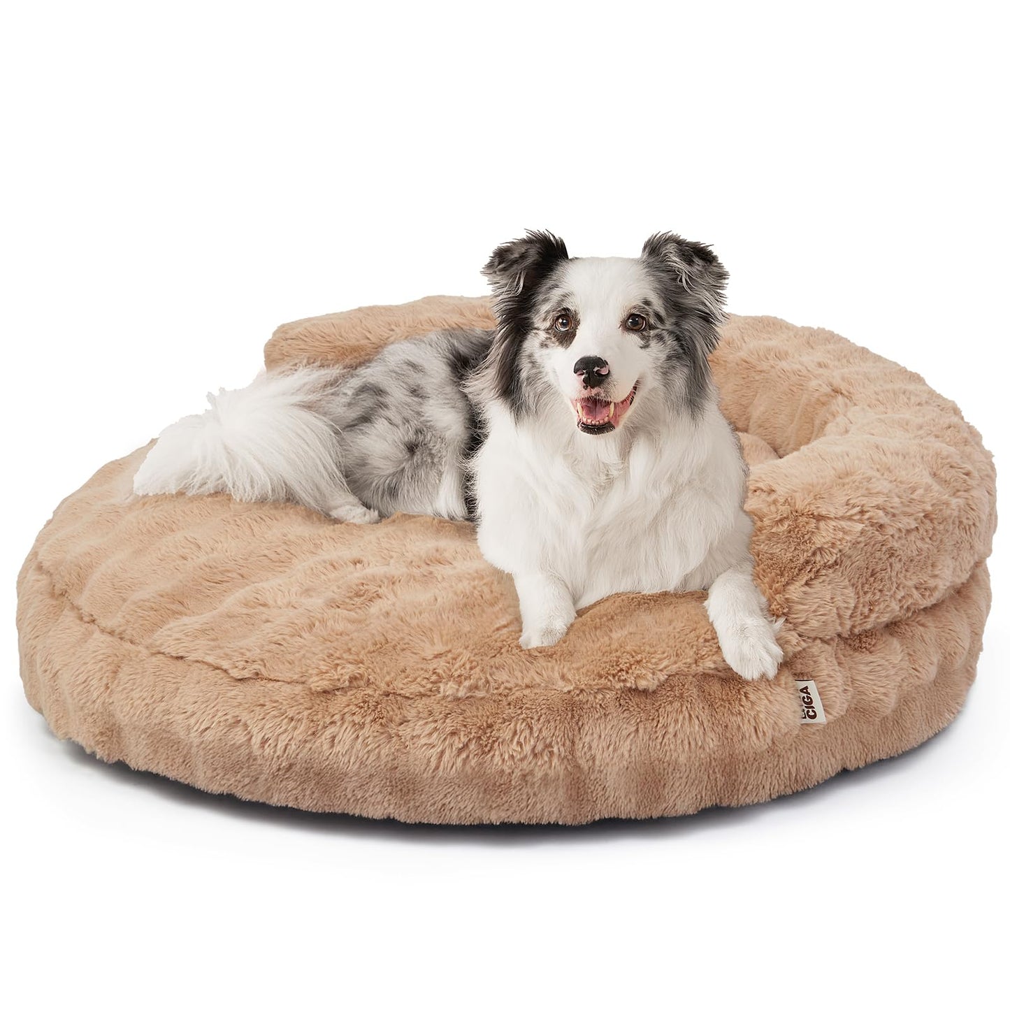 Fluffy Faux Fur Pet Sofa Bed with Waterproof Washable Cover