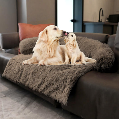 Calming Plush Dog & Cat Bed Mat with Waterproof Washable Cover