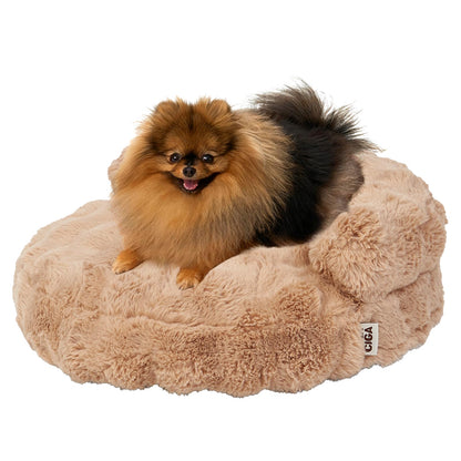 Fluffy Faux Fur Pet Sofa Bed with Waterproof Washable Cover