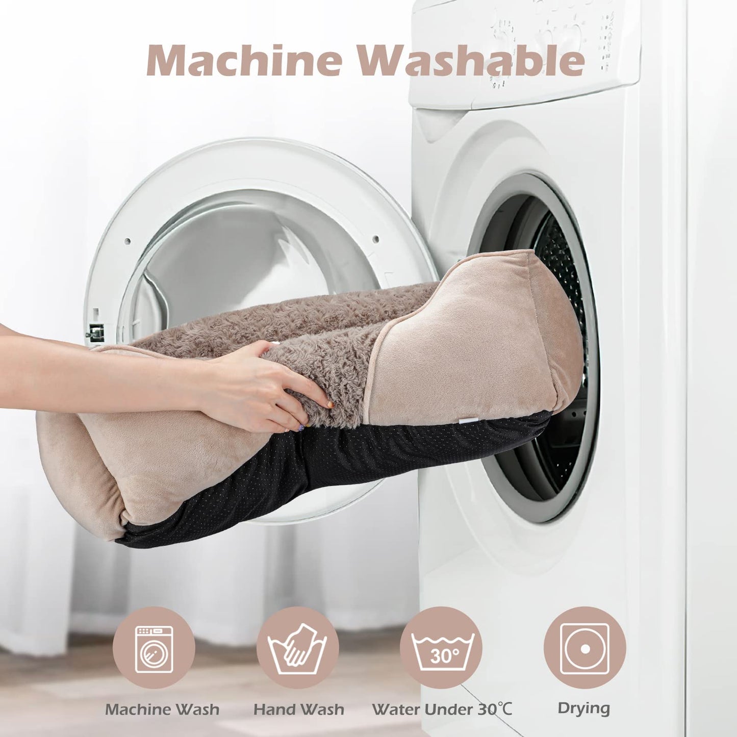 Orthopedic Dog Bed with Washable Cover & Anti-Slip Bottom