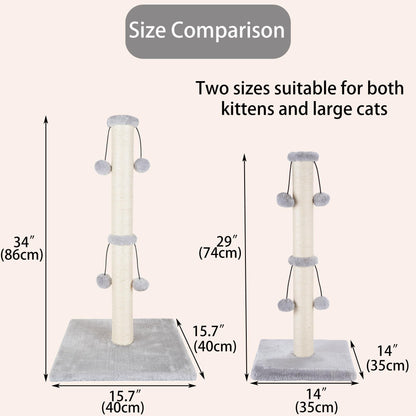 Dimaka Cat Scratching Post, Cat Scratcher for Large Cats with Teasing Toy Ball