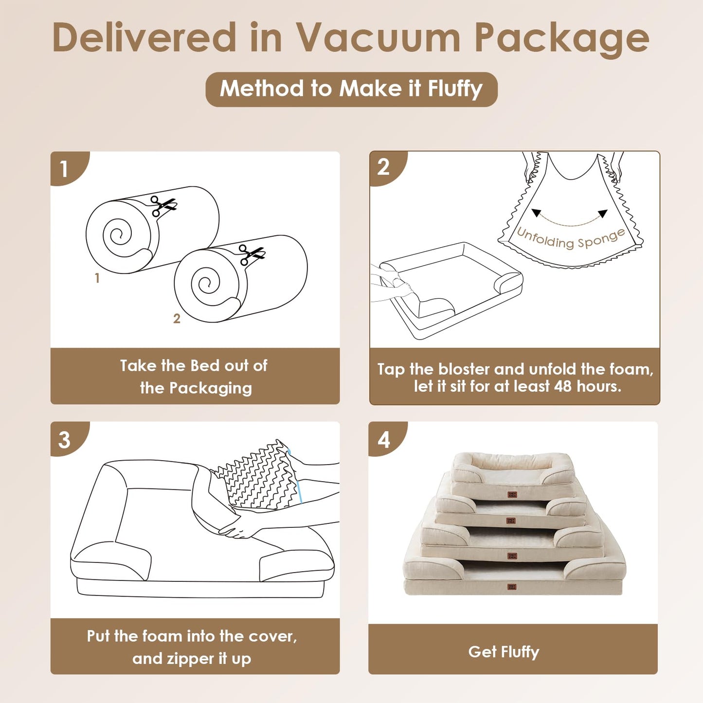 Orthopedic Dog Sofa Bed with Memory Foam & Waterproof Cover