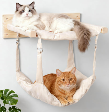 Double Layer Hanging Cat Cage Hammock Bed with Adjustable Straps